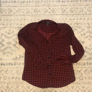 Women size xs buffalo check long sleeved blouse from The Limited